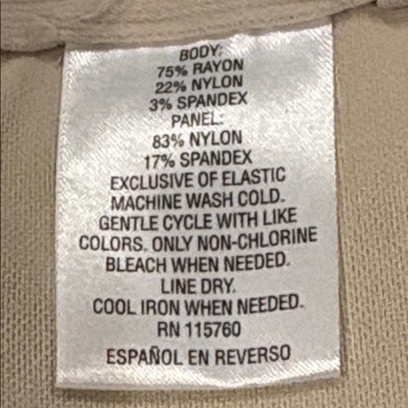 NWT JM Collection Light Beige Chinos, Slim Leg, Curvy Fit, Tummy Panel, 6 - Picture 9 of 13